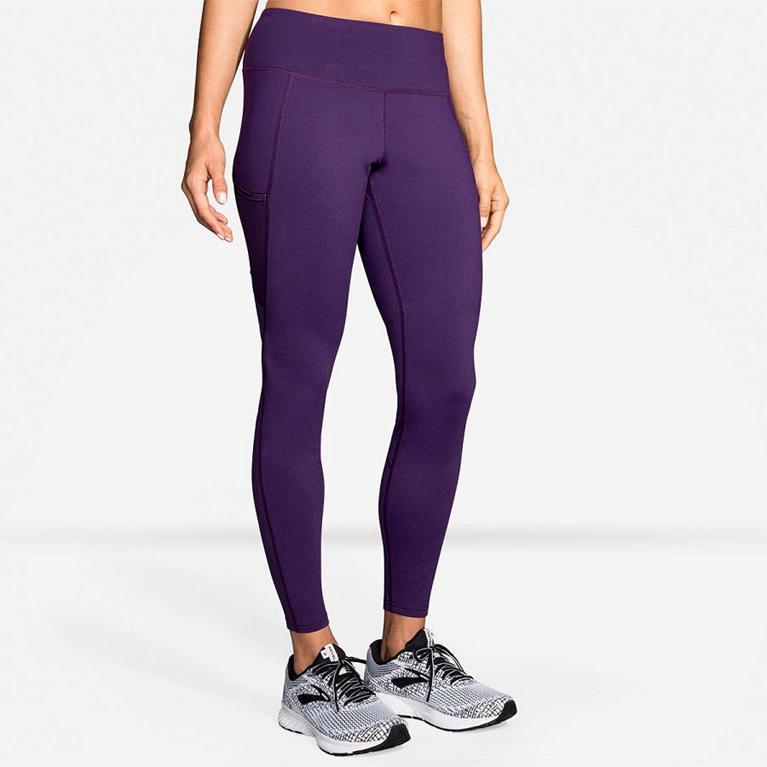 Brooks Threshold Women's Running Leggings - Purple (68047-TZRP)